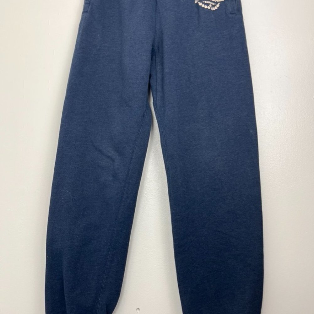 Roots Athletic Cotton Blue Sweatpants FLAW w/ Small 1" hole - Picture 2 of 12